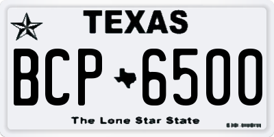TX license plate BCP6500