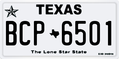 TX license plate BCP6501