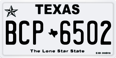 TX license plate BCP6502