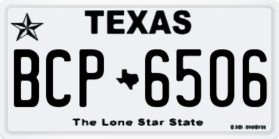 TX license plate BCP6506