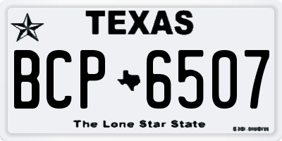 TX license plate BCP6507