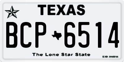 TX license plate BCP6514