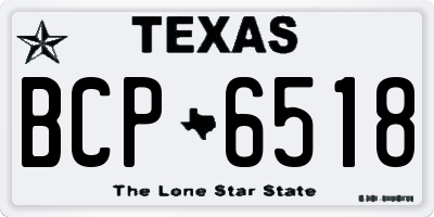 TX license plate BCP6518