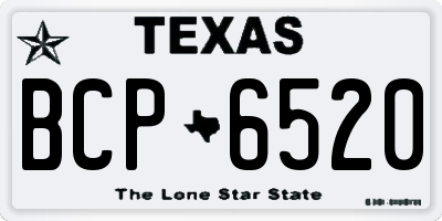 TX license plate BCP6520