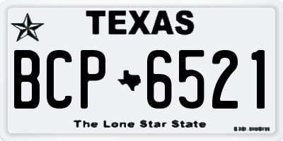 TX license plate BCP6521