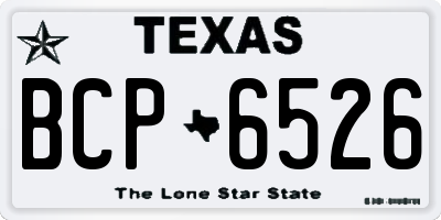 TX license plate BCP6526