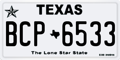 TX license plate BCP6533