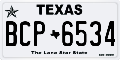 TX license plate BCP6534