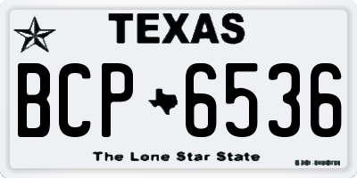 TX license plate BCP6536