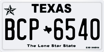 TX license plate BCP6540