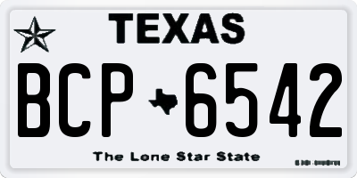 TX license plate BCP6542