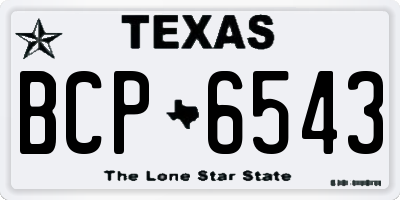 TX license plate BCP6543