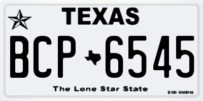 TX license plate BCP6545