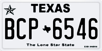 TX license plate BCP6546