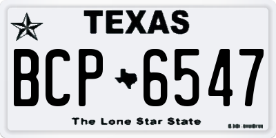 TX license plate BCP6547