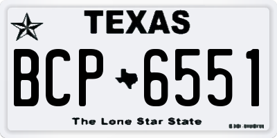 TX license plate BCP6551