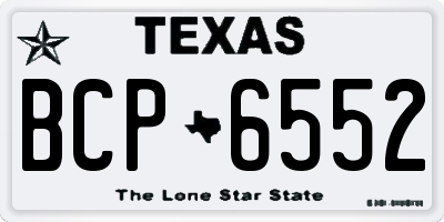 TX license plate BCP6552