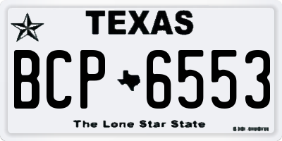 TX license plate BCP6553