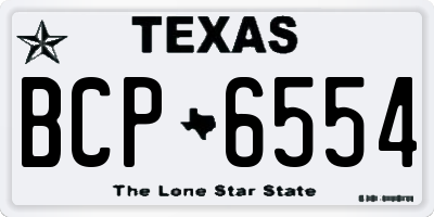 TX license plate BCP6554