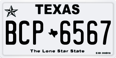 TX license plate BCP6567