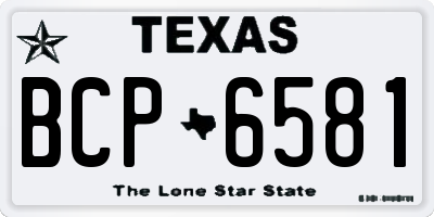 TX license plate BCP6581