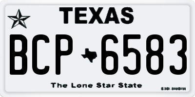 TX license plate BCP6583