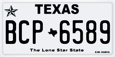TX license plate BCP6589