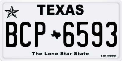 TX license plate BCP6593