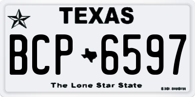 TX license plate BCP6597