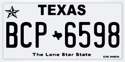 TX license plate BCP6598