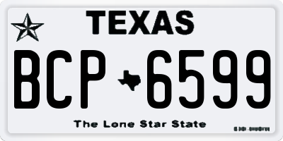 TX license plate BCP6599