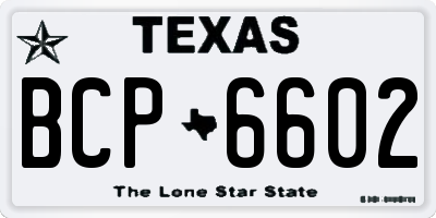 TX license plate BCP6602
