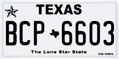 TX license plate BCP6603