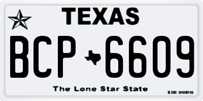 TX license plate BCP6609