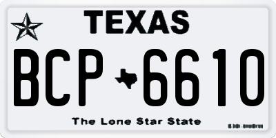 TX license plate BCP6610