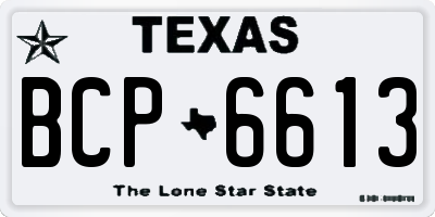 TX license plate BCP6613