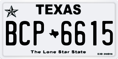 TX license plate BCP6615