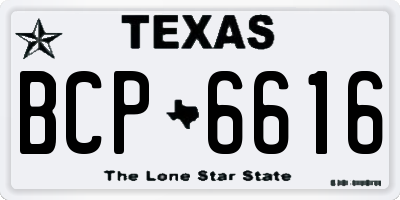 TX license plate BCP6616