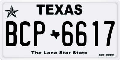TX license plate BCP6617