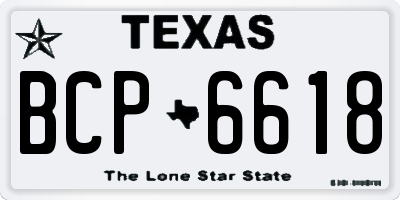 TX license plate BCP6618