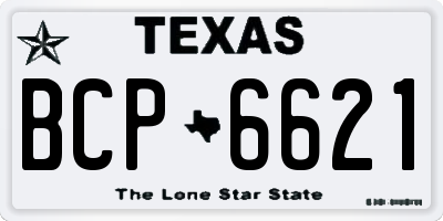 TX license plate BCP6621
