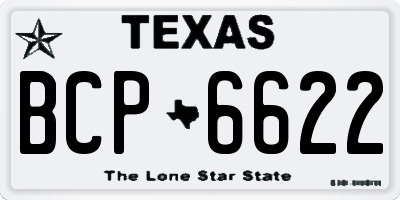 TX license plate BCP6622