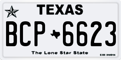 TX license plate BCP6623