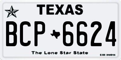 TX license plate BCP6624