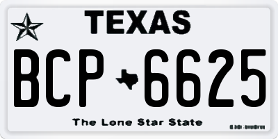TX license plate BCP6625