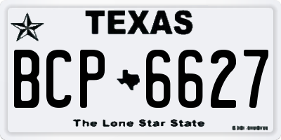 TX license plate BCP6627