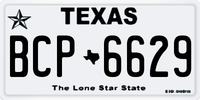 TX license plate BCP6629