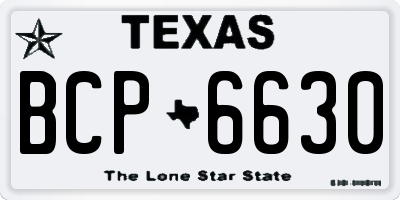 TX license plate BCP6630