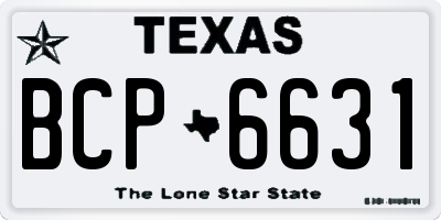 TX license plate BCP6631