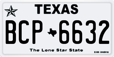 TX license plate BCP6632